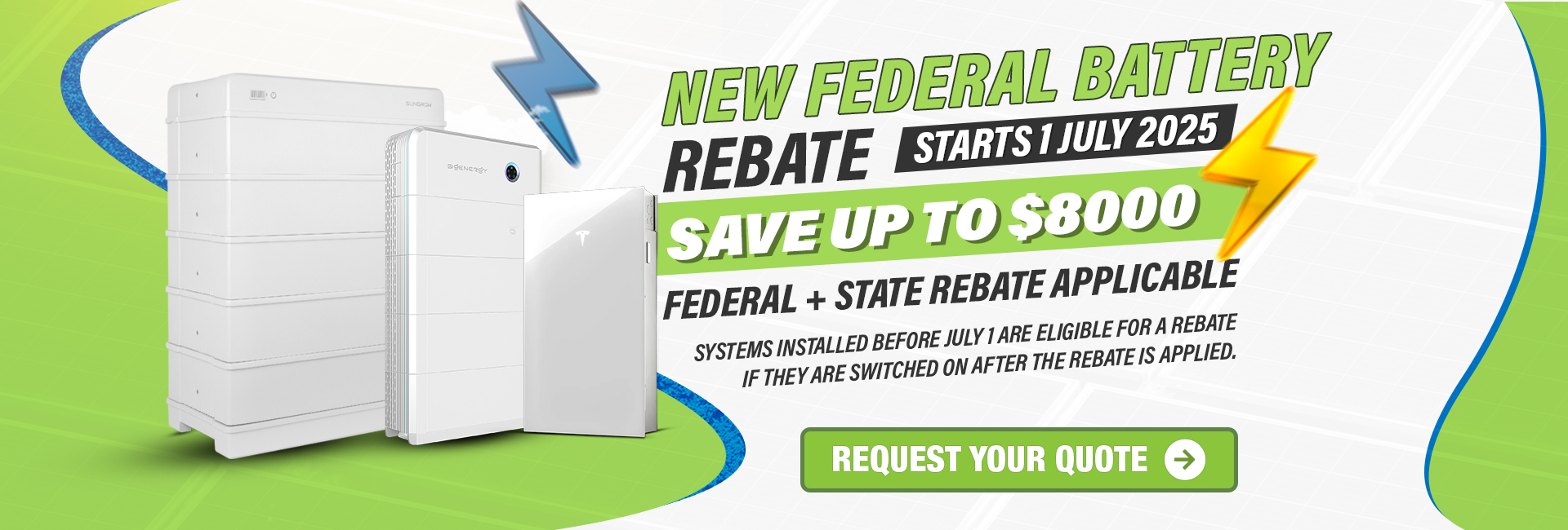 New Federal Government Solar Battery Rebate banner for PC
