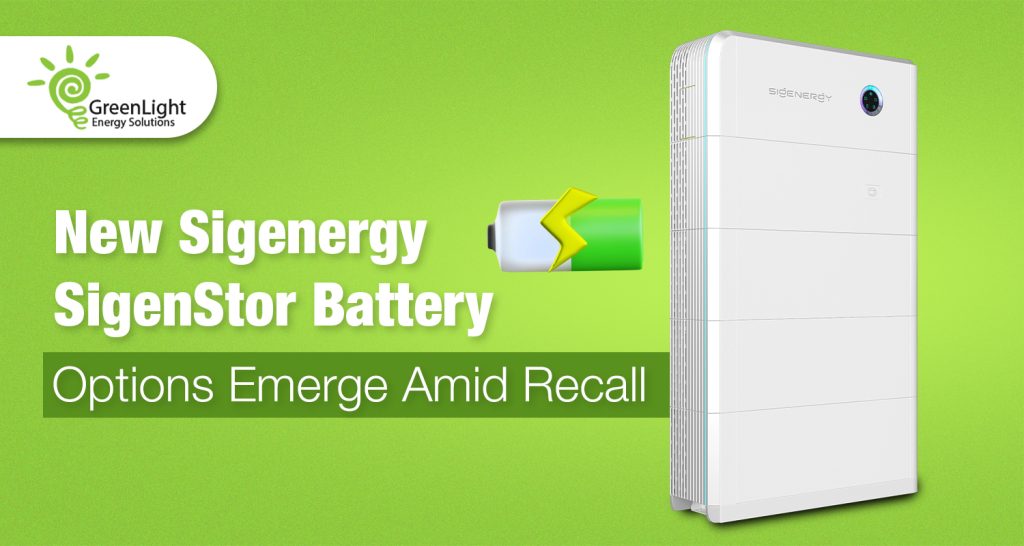 New Sigenergy SigenStor Battery Options Emerge Amid Recall