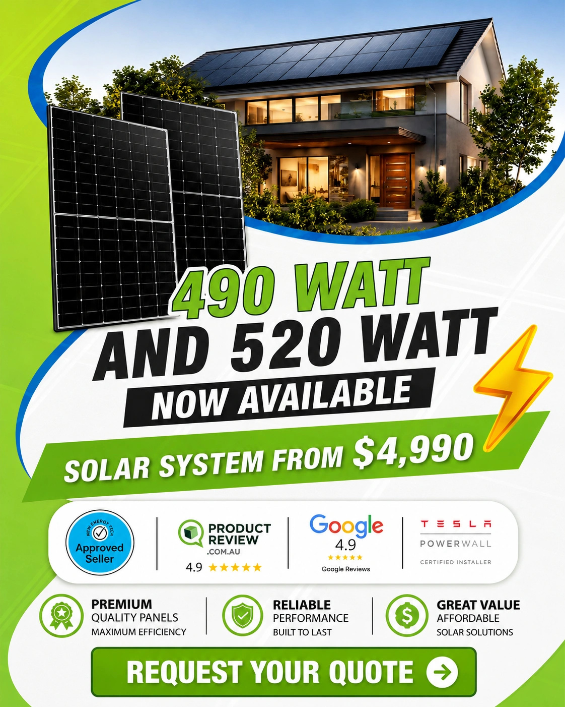 490 watt and 520 watt - Mobile Banner