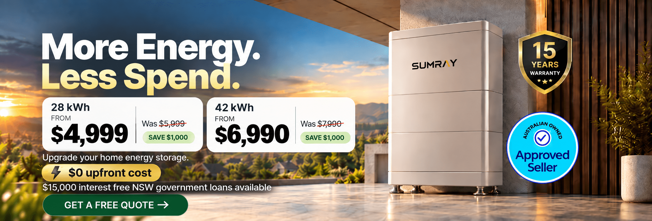 Sumray battery banner